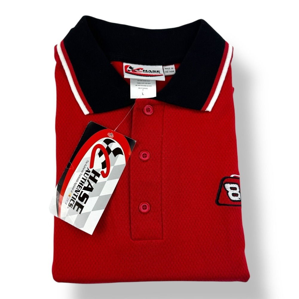 Chase Authentics Red‎ #8 Dale Earnhardt Jr Bud Racing Cotton Polo Shirt Large